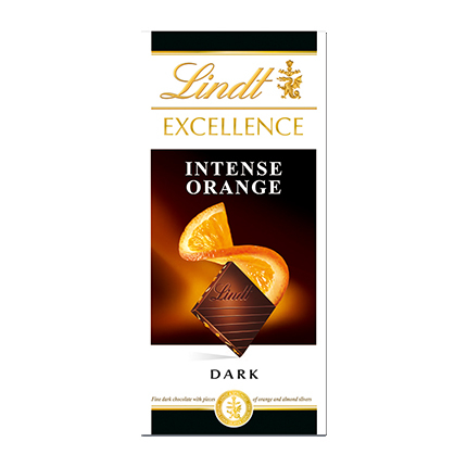 Шоколад Линдт Ексълънс 100г Натурален с портокал