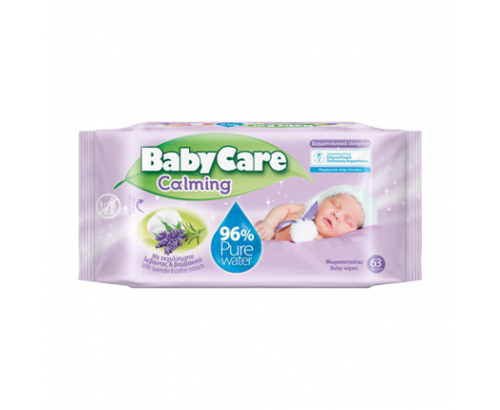Влажни кърпи Бейби Кеър 63бр Успокояващи Влажни кърпи Бейби Кеър 63бр Успокояващи