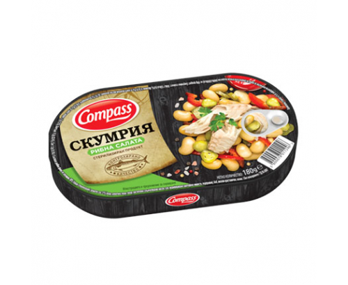 Скумрия филе Компас 180г Рибна салата Скумрия филе Компас 180г Рибна салата