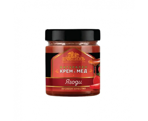 Натурален крем Пчелинъ 250г С мед и ягоди Натурален крем Пчелинъ 250г С мед и ягоди