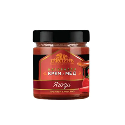 Натурален крем Пчелинъ 250г С мед и ягоди