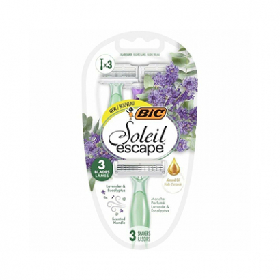Еднократна самобръсначка Бик Солей Ескейп 3бр с 3 ножчета Лавандула