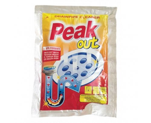 Препарат за отпушване на канали Пийк Аут 80г Гореща вода Препарат за отпушване на канали Пийк Аут 80г Гореща вода