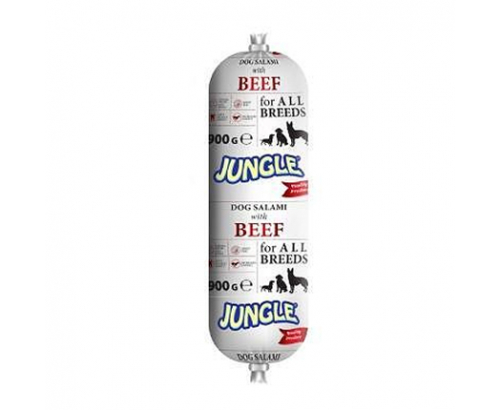 Храна за кучета салам Джангъл 900г С телешко месо Храна за кучета салам Джангъл 900г С телешко месо