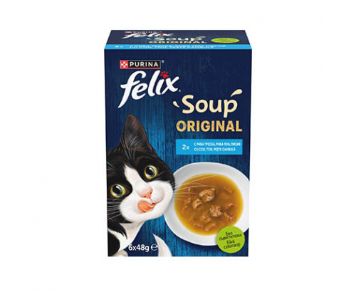 Супа за котки Феликс 6х48г С риба Супа за котки Феликс 6х48г С риба